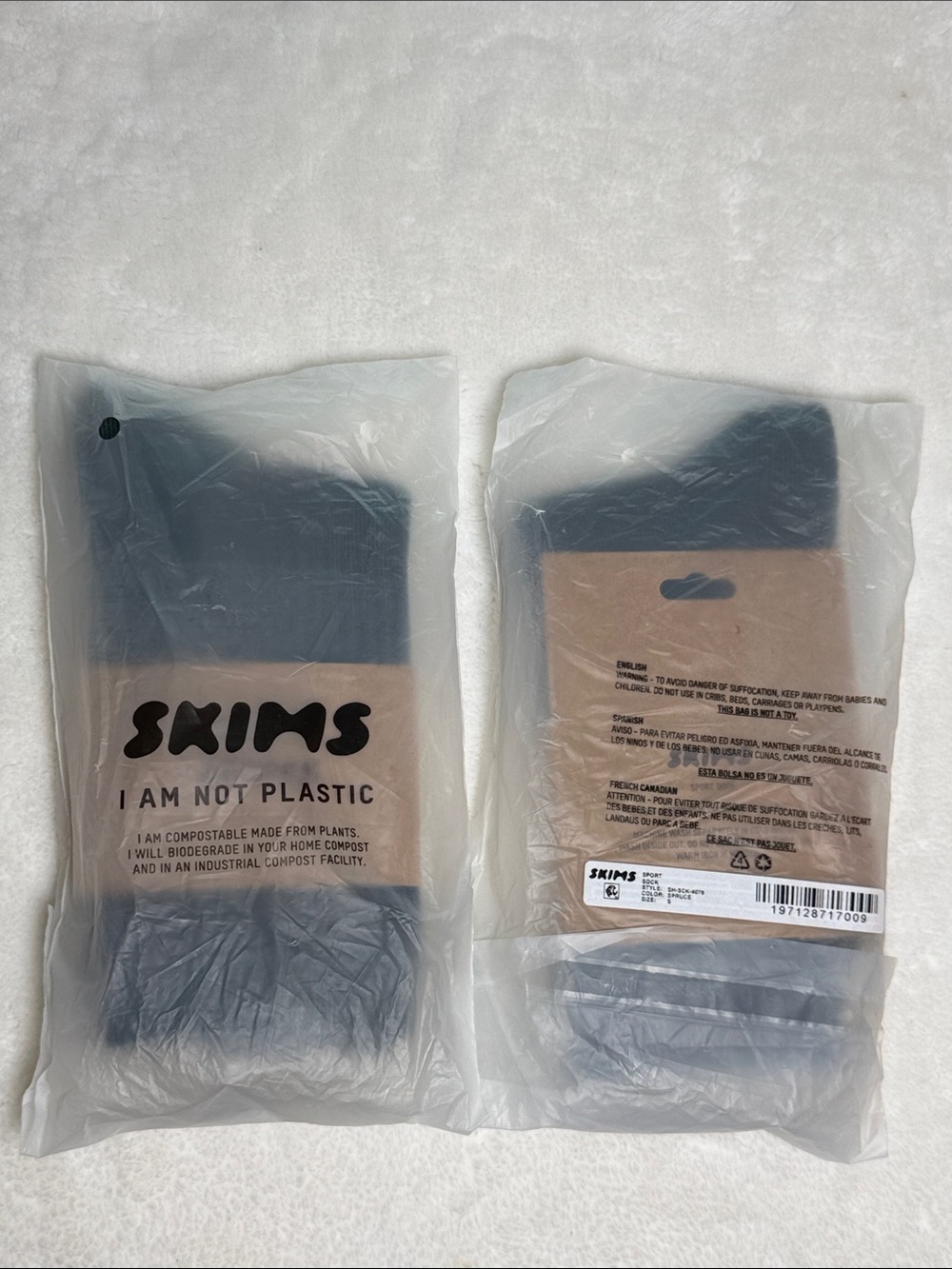 NWT SKIMS Sport Crew Sock - Spruce (Size S)